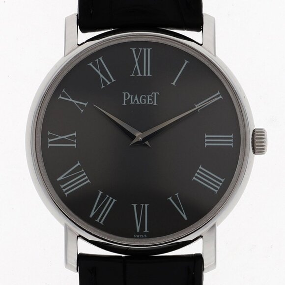 WATCH PIAGET 855918 Tradition gray WG/leather QZ - Picture 1 of 8